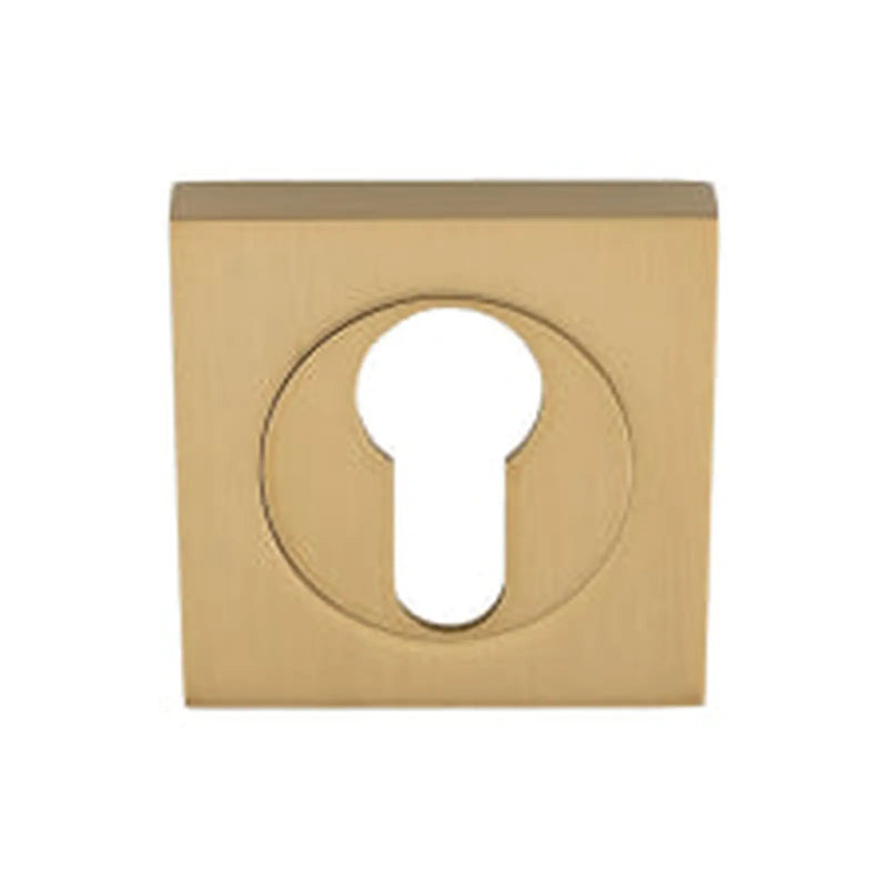 Escutcheon - Euro Profile - Square Rose - Satin Brass