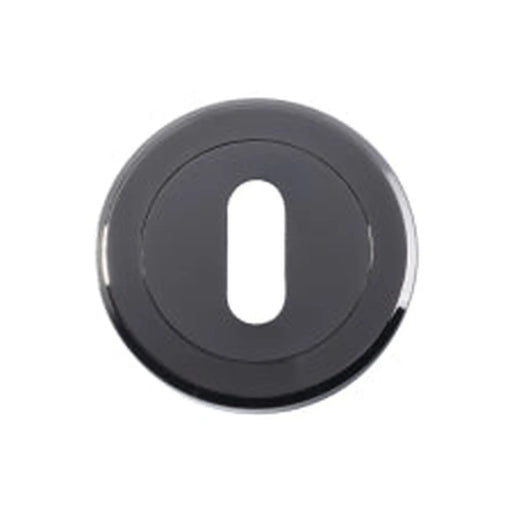 Escutcheon - Lock Profile - Screw-On Round Rose - Black Nickel 52MM