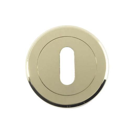 Escutcheon - Lock Profile - Screw-On Round Rose - Stainless Brass 52MM
