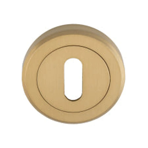 Escutcheon - Lock Profile - Screw-On Round Rose - Satin Brass