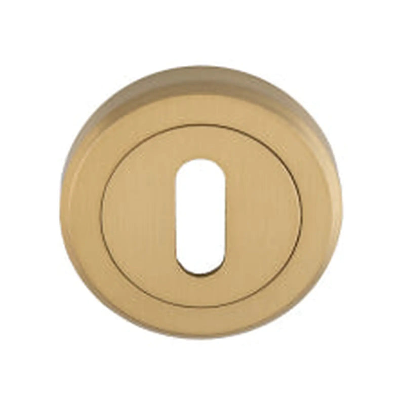 Escutcheon - Lock Profile - Screw-On Round Rose - Satin Brass