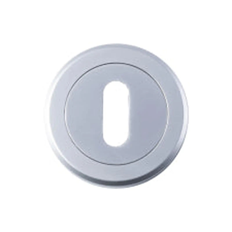 Escutcheon - Lock Profile - Screw-On Round Rose - Satin Chrome 52MM