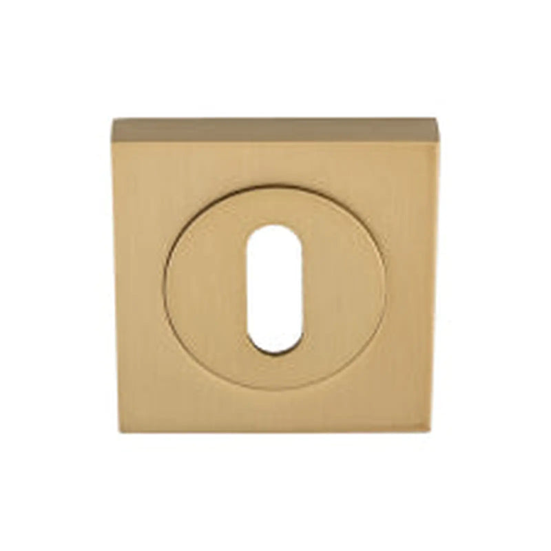 Escutcheon - Lock Profile - Square Rose - Satin Brass