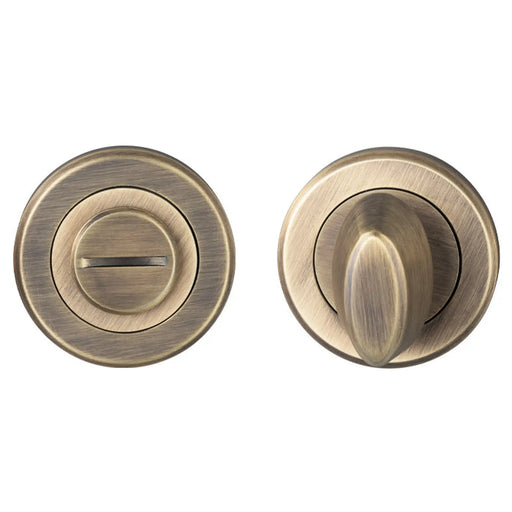 Stax Turn & Release - 5Mm Spindle - Screw-On Round Rose - Retail Pack - Antique Brass