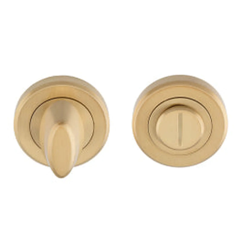 Stax Turn & Release - 5Mm Spindle - Screw-On Round Rose - Satin Brass