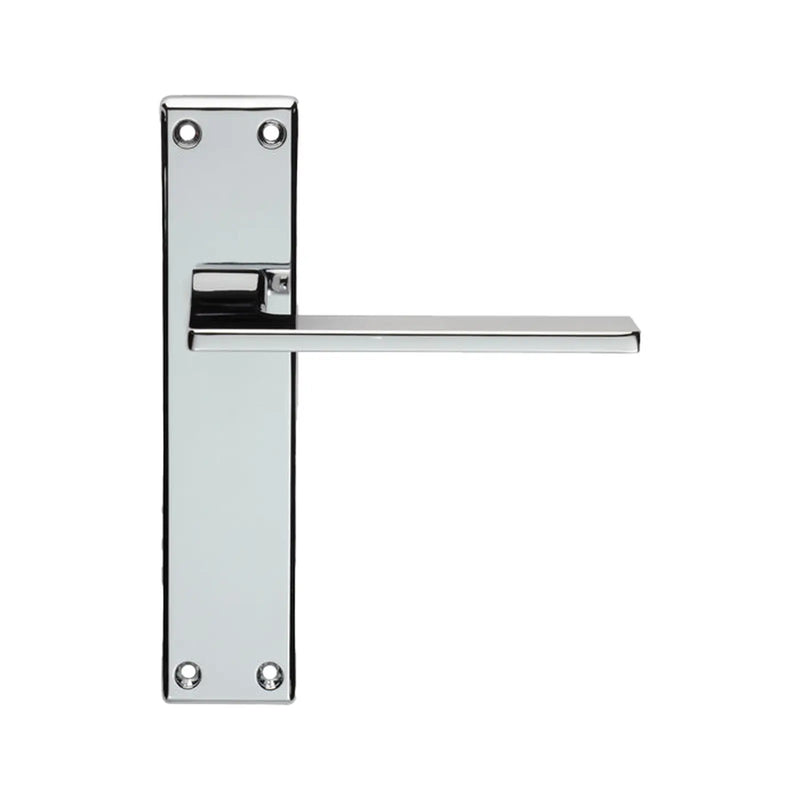 Zone Lever On Face-Fix Backplate - Latch - Polished Chrome 180MM x 40MM