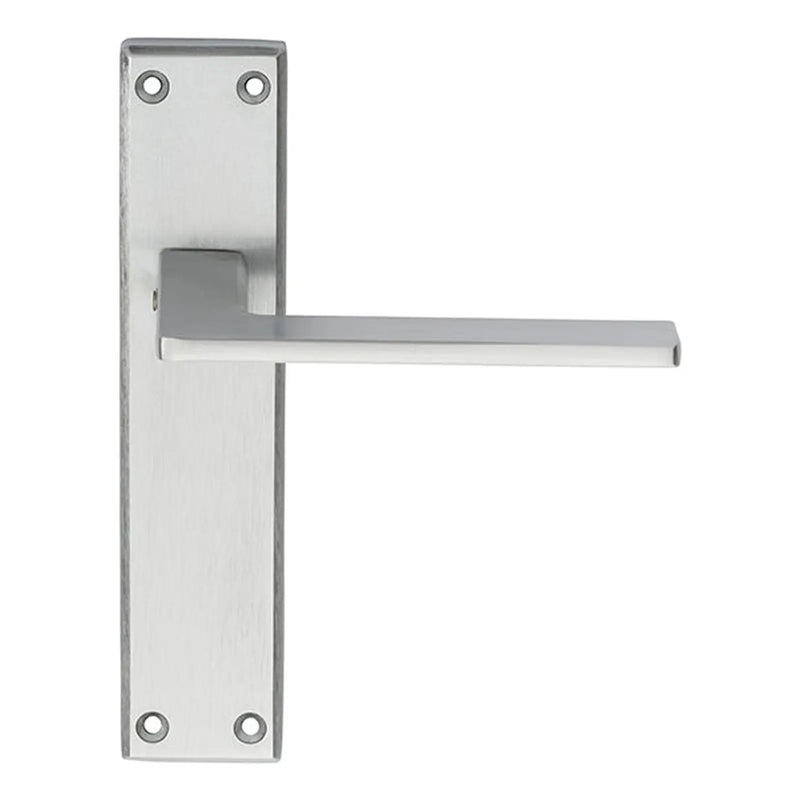 Zone Lever On Face-Fix Backplate - Latch - Satin Chrome 180MM x 40MM
