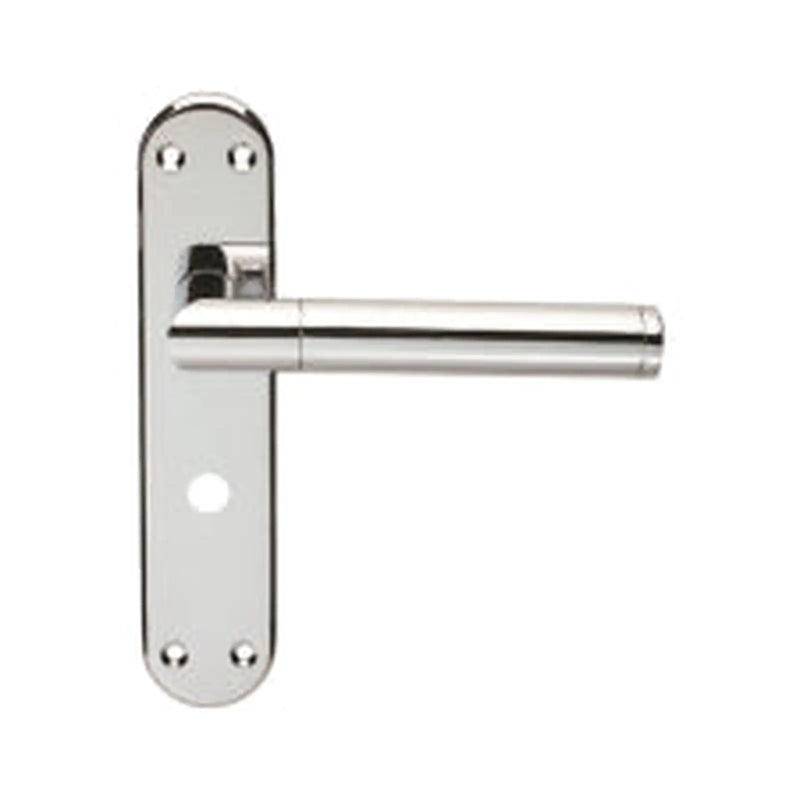 Scope Lever On Face-Fix Backplate - Bathroom 57Mm - Polished Chrome 180 x 40mm