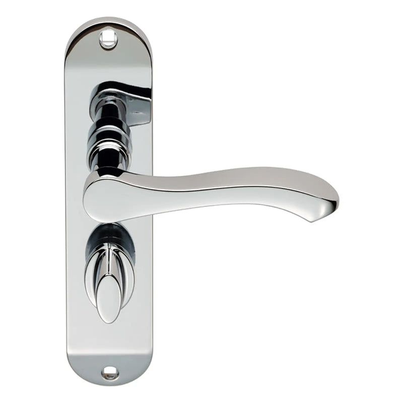Style Lever On Face-Fix Backplate - Bathroom 57Mm - Polished Chrome 180 x 40mm