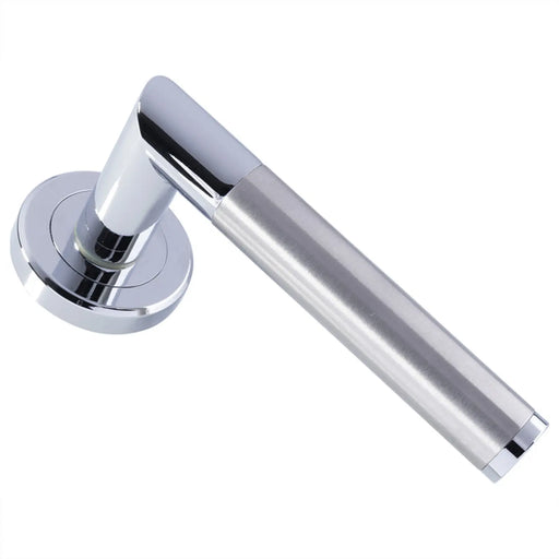 Trend Lever On Sprung Screw-On Round Rose - Polished Chrome/Satin Nickel 50