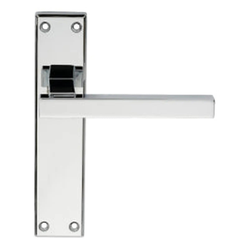 Stratus Lever On Face-Fix Backplate - Latch - Polished Chrome 180MM X 40MM
