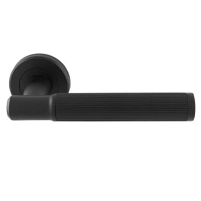 Image Lines Lever On Sprung Screw-On Round Rose - Matt Black