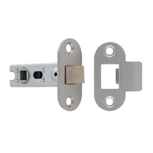 Stax 64Mm Bolt-Through Tubular Latch - 8Mm Follower - Radius - Fixed Forend - Satin Stainless Steel