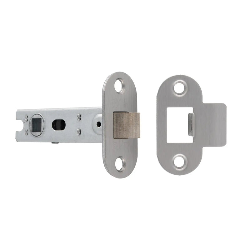 Stax 76Mm Bolt-Through Tubular Latch - 8Mm Follower - Radius - Fixed Forend - Satin Stainless Steel