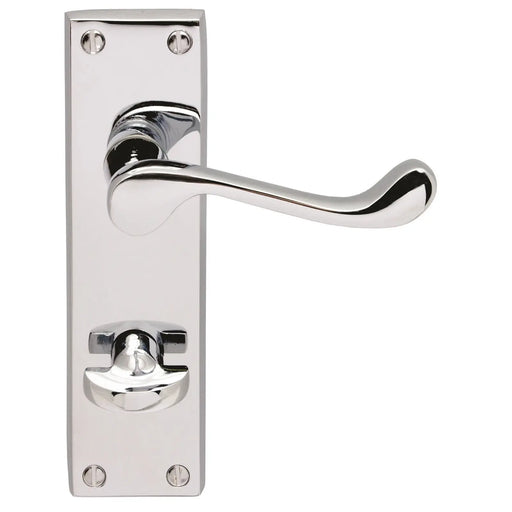 Victorian Scroll Lever On Face-Fix Backplate - Bathroom 57Mm C/C - Retail Pack - Polished Chrome