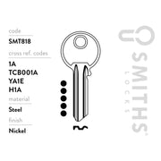 Smiths Locks Yale 5 Pin Cylinder Key Blanks Pack 10