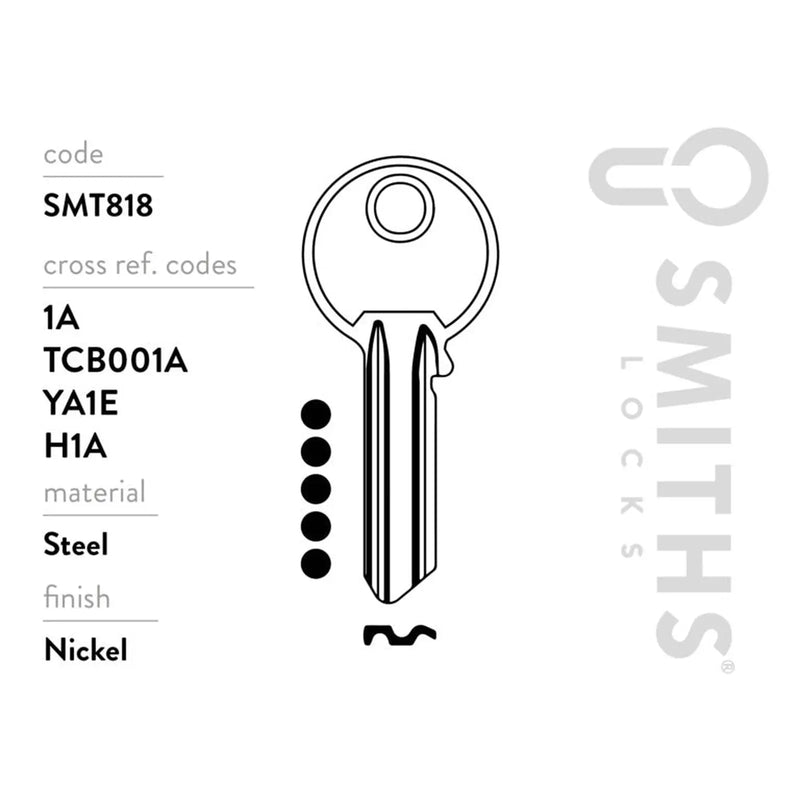 Smiths Locks Yale 5 Pin Cylinder Key Blanks Pack 10
