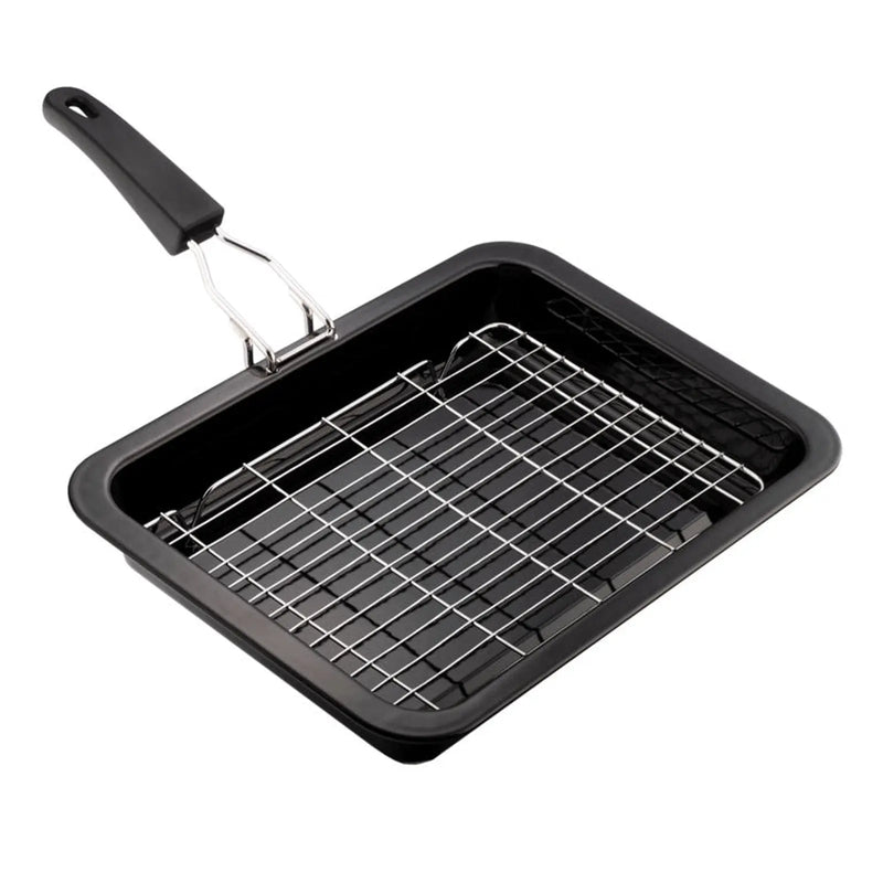 Mtk Housewares Vitreous Enamel Bakeware Grill Pan with Tray 28 x 23cm