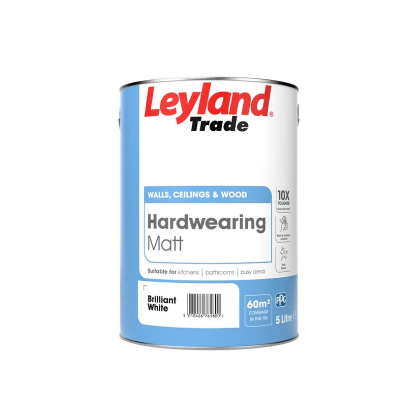 Leyland Trade Hardwearing Matt 5L Brilliant White