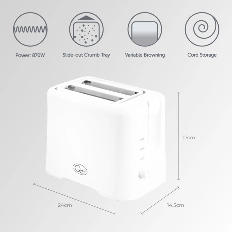 Quest 2 Slice Toaster White