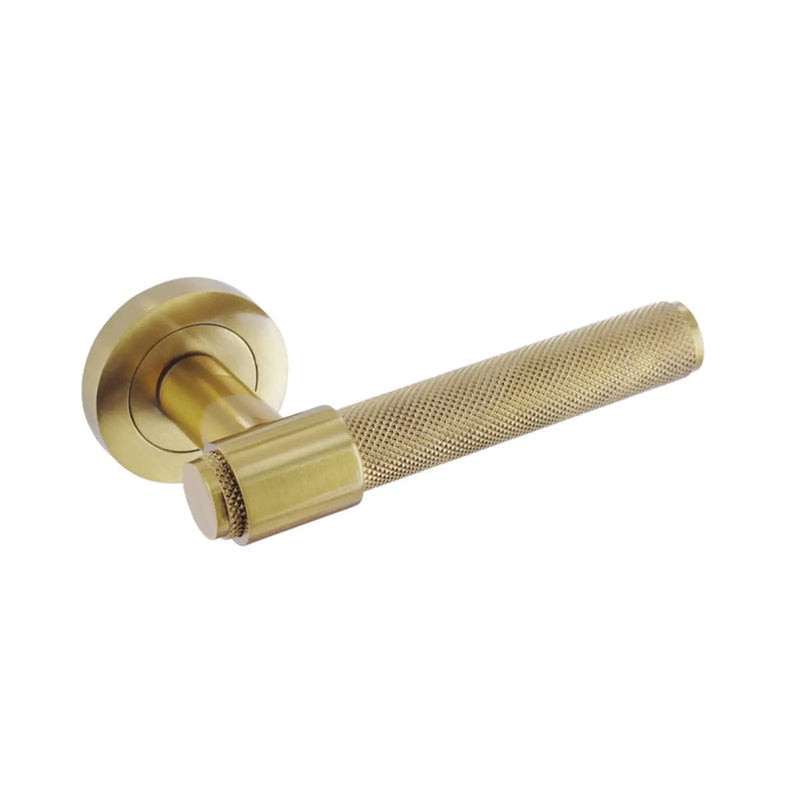 Smiths Architectural Knurled Loop Lever On Rose Satin Brass