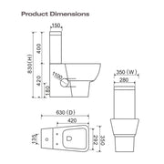 SP Eco Edge Close Coupled Cistern W: 280mm H: 400mm D: 150mm