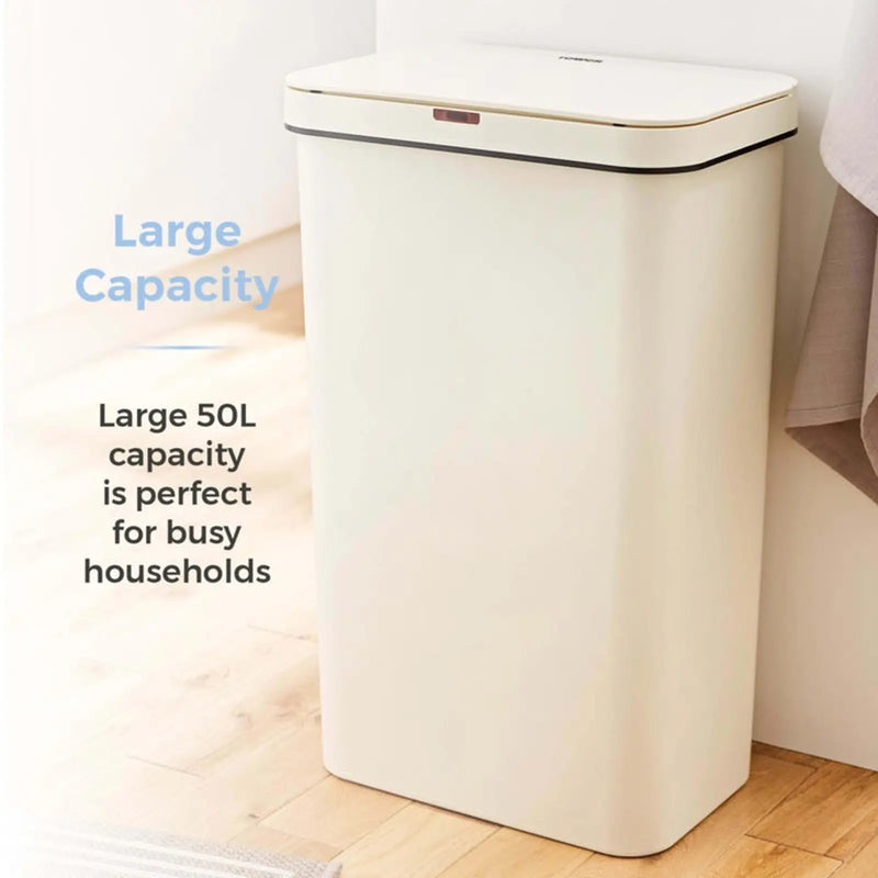 Tower 50L Rectangular Sensor Bin Cream