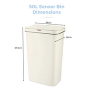 Tower 50L Rectangular Sensor Bin Cream