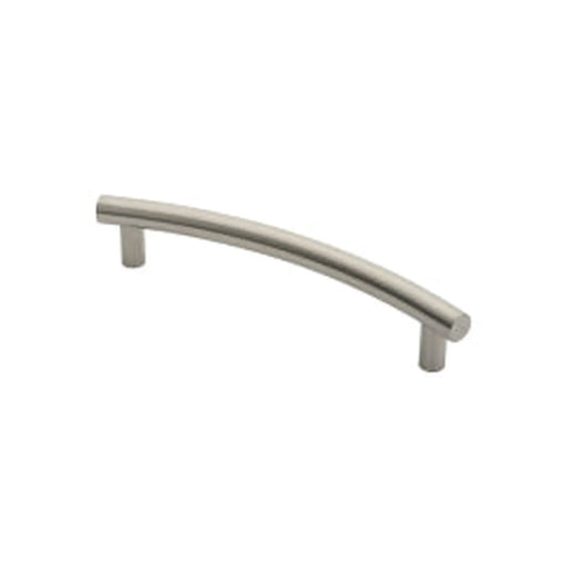 30Mm Dia. T Bar Curved Pull Handle - 350Mm C/C - Bolt Through Fixing - Satin Stainless Steel 420mm