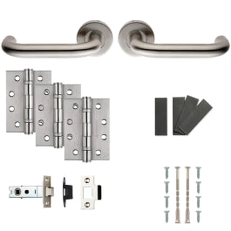 Nera Lever Fire Door Pack - Satin Stainless Steel