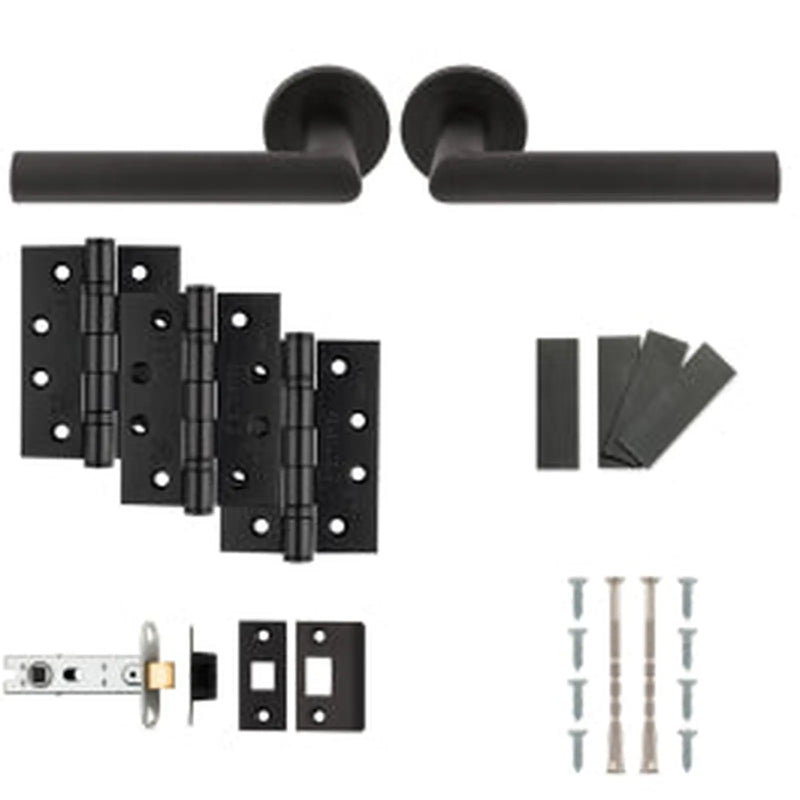 Treviri Lever Fire Door Pack - Matt Black