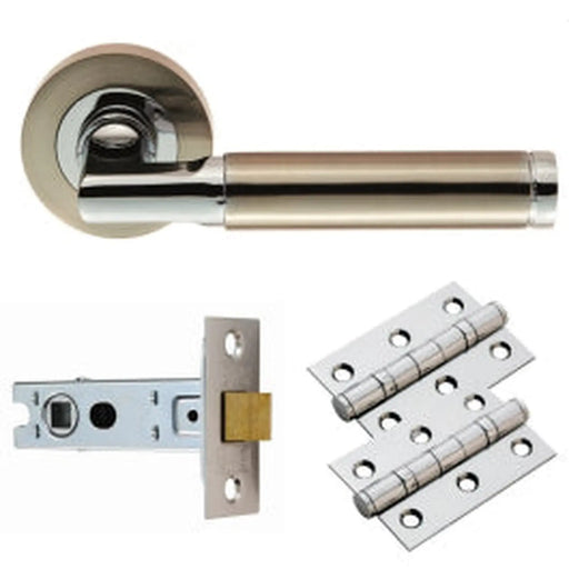 Belas Door Pack - Satin Nickel/Polished Chrome