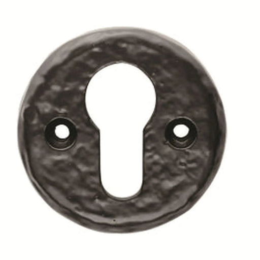 Escutcheon - Euro Profile Round Face Fix - Black Antique 52mm DIA