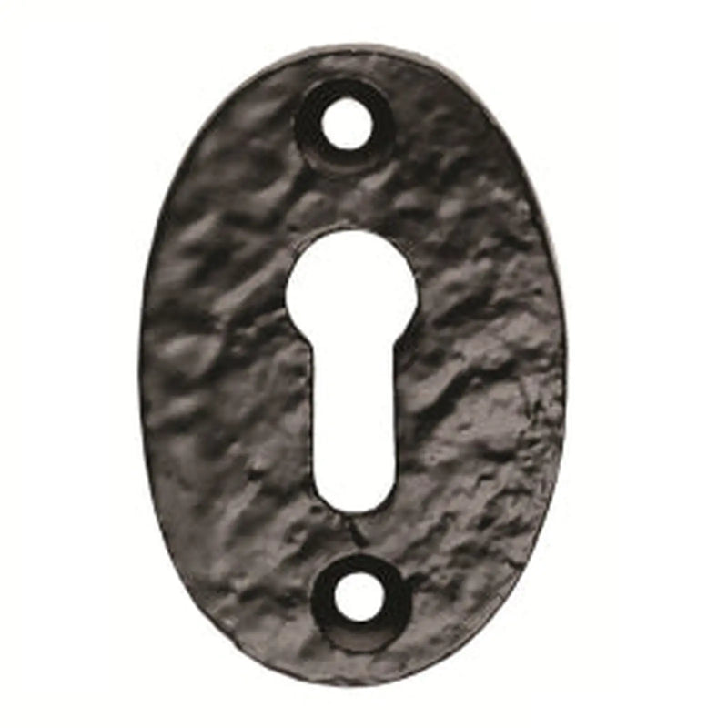Escutcheon - Lock Profile Oval Shape Face Fix - Black Antique 34 x 51 mm
