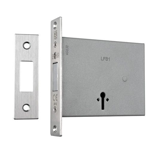 102Mm Fb1 Deadlock - Square - Satin Stainless Steel