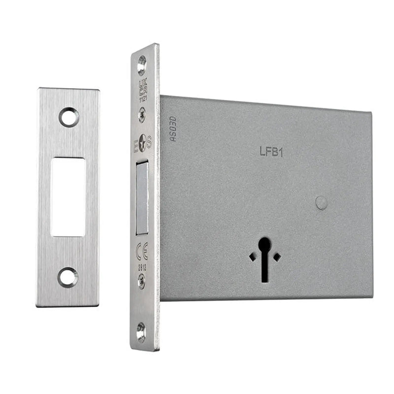 102Mm Fb1 Deadlock - Square - Satin Stainless Steel