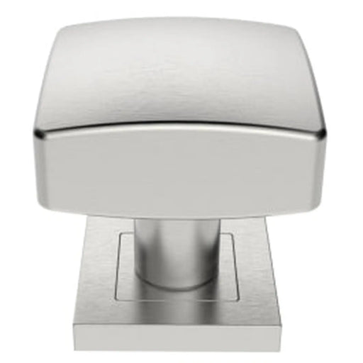 Square Mortice Knob On Sprung Push-On Square Rose - Satin Stainless Steel