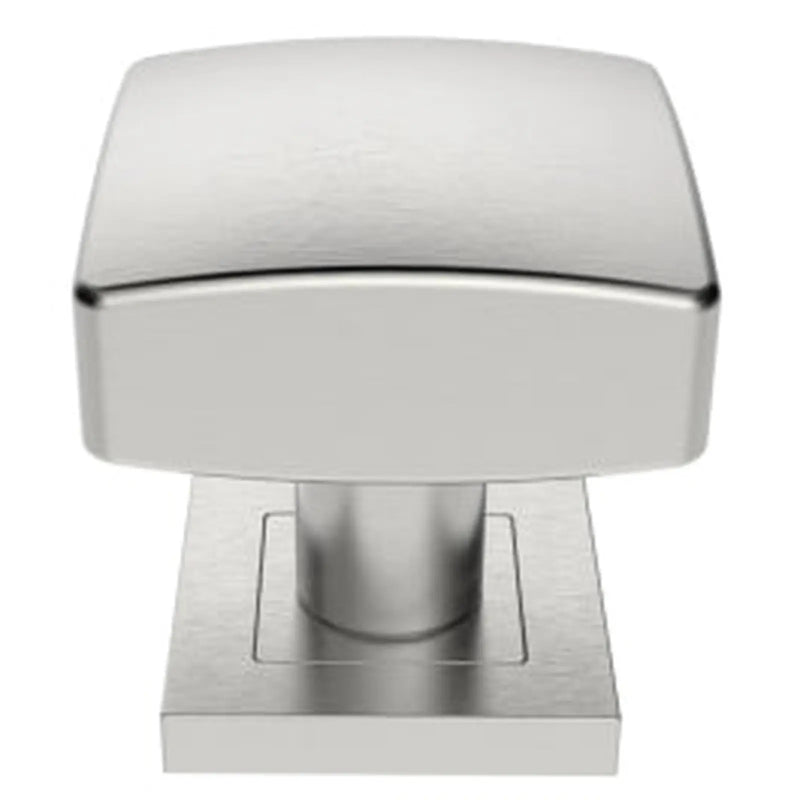 Square Mortice Knob On Sprung Push-On Square Rose - Satin Stainless Steel