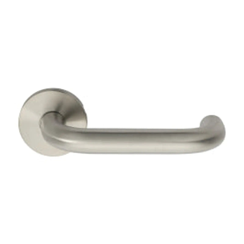 Steelworx 304 Grade 19Mm Safety Lever On 53 X 8Mm Push On Rose Sprung En1906 Grade 4 - Bright Stainless Steel/Satin Stainless Steel 19MM