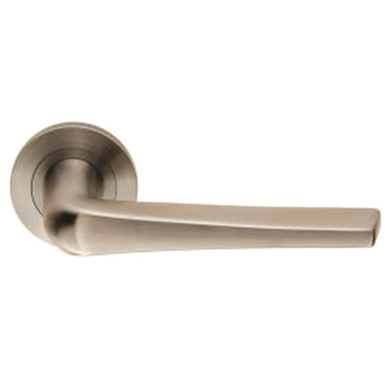 Plaza Lever On Sprung Screw-On Round Rose - Satin Stainless Steel