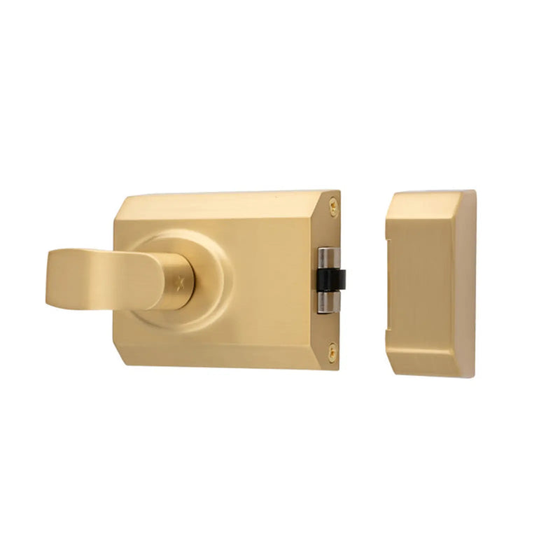 60Mm Rim Cylinder Rollerball Nightlatch C/W Mp5 Cylinder - Satin Brass