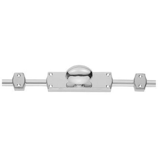 Espagnolette - Oval Knob Set With 2 X 1.2 Mtr Brass Rods & Keepers - Polished Chrome