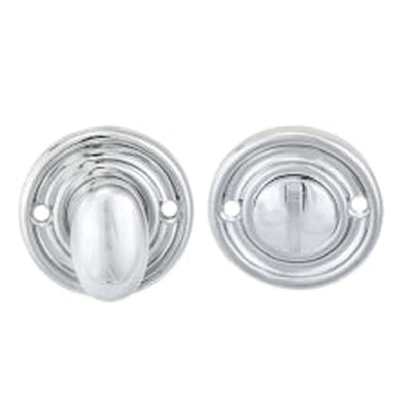 Turn & Release To Suit Bathroom Lock / Oval Turn - Polished Chrome 45MM