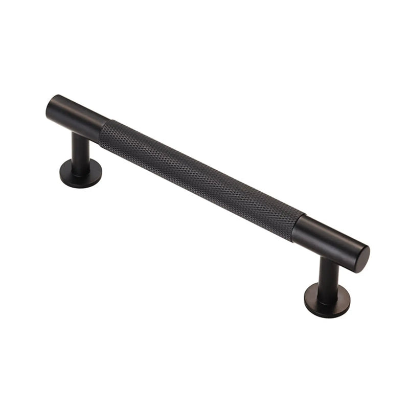 Knurled Cabinet Pull Handle 128Mm C/C - Matt Black