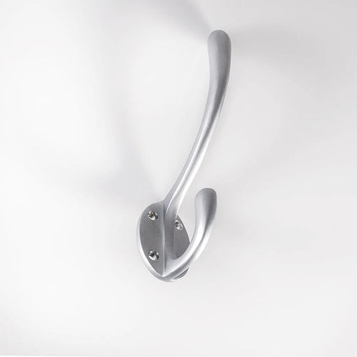Heavy Architectural Quality Hat & Coat Hook - Satin Chrome 143mm