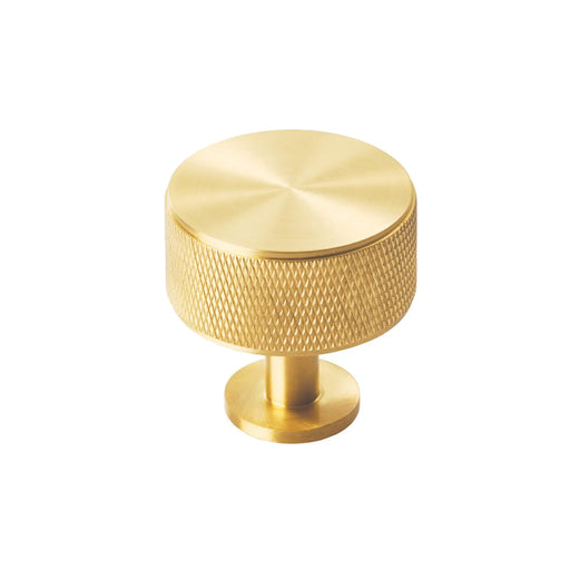 Knurled Cabinet Radio Knob - Satin Brass