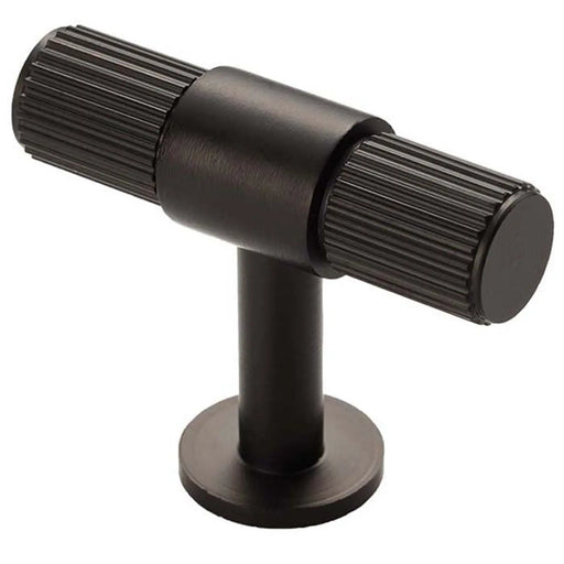 Lines Cabinet T-Bar Knob - Matt Black