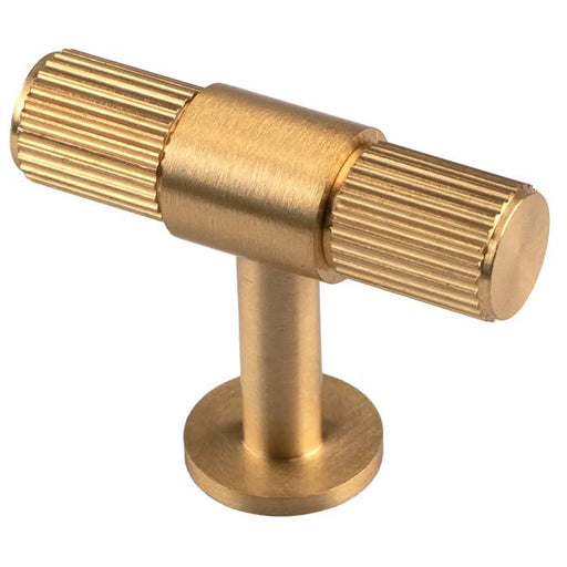 Lines Cabinet T-Bar Knob - Satin Brass