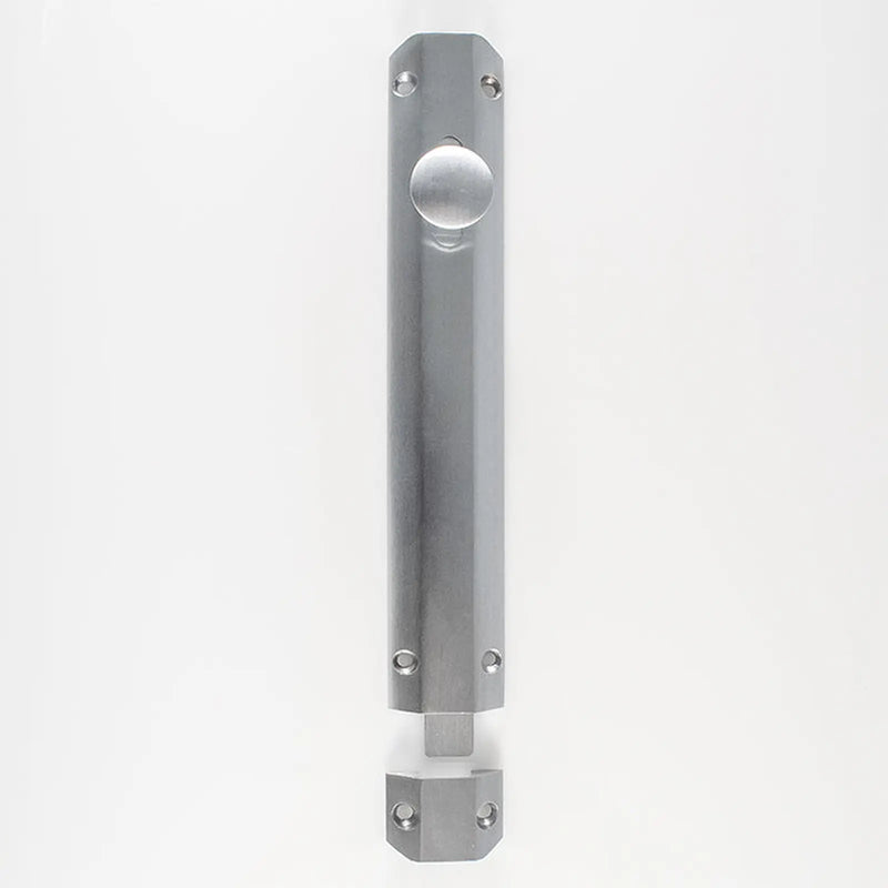 203 X 36Mm Surface Bolt C/W Keep Flat & Angled Mortice Keeps - Satin Chrome 202MM