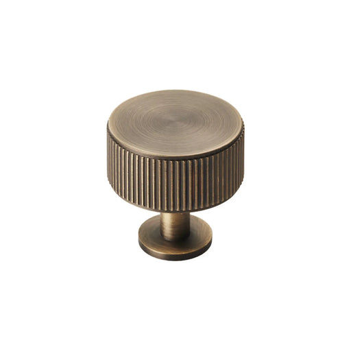 Lines Cabinet Radio Knob - Antique Brass